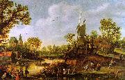 Jan van  Goyen River Landscape oil painting artist